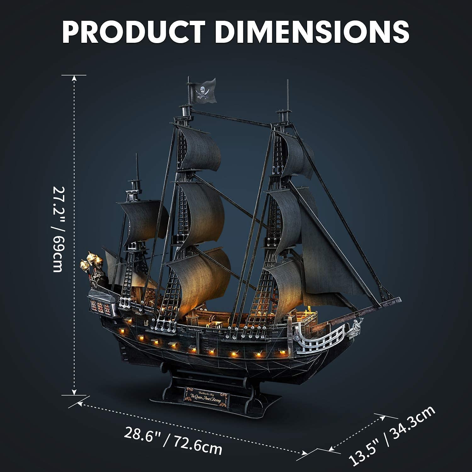 3Dパズル Amazon | 3DパズルLED68 SCRTWZX mブラックパール-1：95アン女王